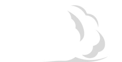 Simple stylized gray cartoon cloud floating on a white background, with a flat, minimalist design and pastel color palette, ideal for communication and weather related projects vector