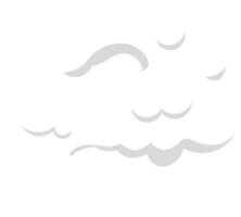 Minimalist illustration featuring light gray stylized clouds gracefully floating in a bright white sky, embodying simplicity and elegance in design vector