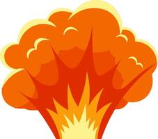 Powerful nuclear explosion mushroom cloud rising with bright orange flames creating a dramatic and devastating scene of destruction and chaos vector