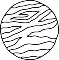Jupiter planet surface with swirling clouds and gas giant atmosphere showing stripes and patterns, great for space exploration and astronomy projects, hand drawn illustration vector