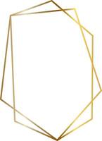 Golden frame with irregular geometric shape creating an elegant border on a white background, ideal for invitations, cards, or certificates, adding a touch of sophistication and style vector