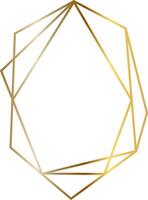 Geometric golden frame forming an uneven rounded shape with sharp corners, creating a modern and elegant design element on a clean white background vector