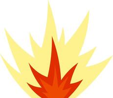 Cartoon flames are burning brightly with large flames of red and yellow fire creating a visually striking representation of heat and energy vector