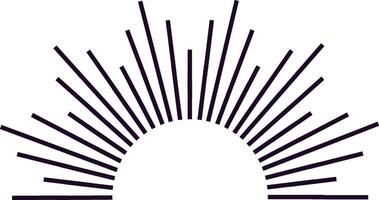 Radiating black lines extend outward from the center, forming a striking semicircle effect that captures a vintage and minimalist aesthetic in graphic design vector