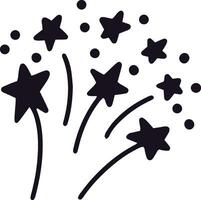 Hand drawn fireworks exploding with many stars and trails on white background, creating a celebratory atmosphere perfect for festive occasions and joyful celebrations vector