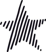 Black, uneven parallel lines creating an abstract star shape against a white background, forming a visually striking and dynamic element that embodies modern minimalism and artistic flair vector