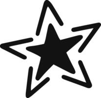 Simple black star shape featuring a double contour, isolated against a white background, creates a striking and visually appealing design element perfect for various applications vector