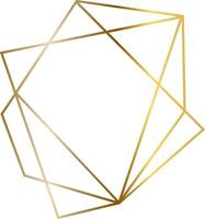 Golden geometric octagon frame with intersecting lines creating a modern, elegant design perfect for invitations, logos, and decorative elements vector