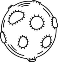 Hand drawn moon featuring craters inspires thoughts of space exploration and scientific discovery, making it ideal for educational materials or projects with a space theme vector