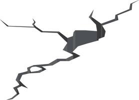 Ground splitting open creating deep dark chasm, dividing white surface into two parts, concept of earthquake, disaster, damage, destruction, broken, split, separation vector