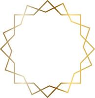 Elegant golden frame with a geometric design forming a twelve pointed star, created by intersecting lines, ideal for adding a touch of luxury and sophistication to various design projects vector