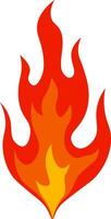 Cartoon flames burning brightly with vibrant red and orange hues, creating a dynamic and stylized representation of fire's energy and power, radiating heat and intensity vector