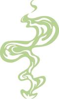 Light green smoke is rising and swirling upwards on a white background, creating an abstract and visually appealing pattern with its ethereal and flowing form vector