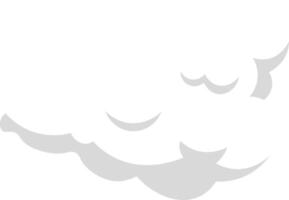 Cartoon cloud featuring soft gray shadows, floating gracefully in a vast white sky, serving as a simple yet captivating graphic design element for various creative projects vector