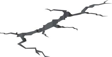 Long ground crack splitting the white surface into two parts, creating a deep separation and representing concepts such as earthquake damage, broken relationships, or a divided society vector