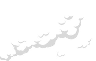 Cartoon clouds creating a large fume effect in white and gray colors, ideal for backgrounds and comic style illustrations, adding a touch of fantasy and imagination to your projects vector