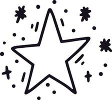 Hand drawing a simple star surrounded by playful sparkles and tiny dots, creating a whimsical and festive design that radiates joy and celebration vector