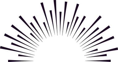 Radial speed lines converging from the edges of the image create a dynamic semicircle effect, featuring a vibrant white copy space at the center for impactful design vector