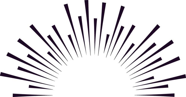 Radial speed lines converging from the edges of the image create a dynamic semicircle effect, featuring a vibrant white copy space at the center for impactful design