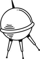 Orbiting Earth, Sputnik, the first artificial satellite, collects invaluable data while symbolizing the dawn of space exploration and technological advancement in human history vector