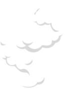 Soft, cartoon style clouds float against a white background, creating a serene and uplifting atmosphere, perfect for adding a touch of whimsy to any project vector