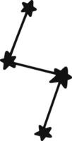 Four black stars forming a constellation on a white background, connected by lines, create a visually striking design that evokes feelings of mystery and beauty in the cosmos vector