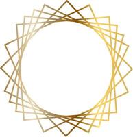 Rotating golden squares create an elegant and minimalist circular frame, perfect for highlighting text or images with a touch of modern luxury vector