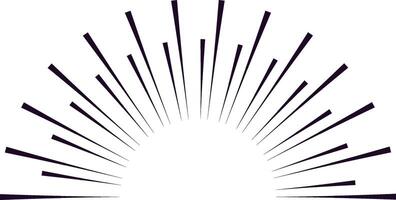 Radial lines radiating from a central point create a striking vintage sunburst or starburst effect against a clean white background, evoking a sense of dynamic energy and movement vector