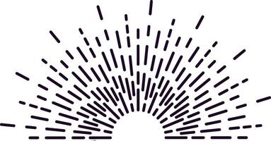 Sunburst design element radiating light beams in a retro style, creating a vintage and vibrant visual, ideal for graphic design projects and adding a touch of classic charm vector