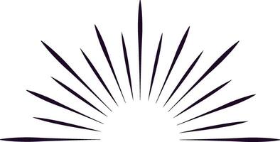 Sunburst design element with radiating lines forming a semicircle, creating a vintage and dynamic visual effect, ideal for graphic design projects and retro inspired artwork vector
