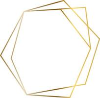 Elegant golden frame forming an octagon with double parallel lines, perfect for invitations, cards, posters, and decorations, adding a touch of sophistication and style vector