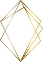 Golden frame composed of overlapping geometric lines forming an elegant diamond shape, perfect for invitations, logos, and decorative purposes, adding a touch of luxury and sophistication vector