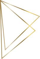 Elegant golden lines are forming an abstract geometric shape consisting of triangles on a white background, creating a modern and minimalist design vector