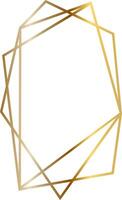 Golden frame with geometric and polygonal shapes creating a modern and elegant design, ideal for invitations, cards, posters, and other graphic design projects vector