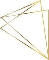 Golden lines intertwining to create overlapping triangles on a pristine white background, forming an elegant and abstract geometric design that exudes modern sophistication vector