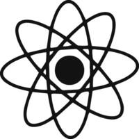 Electrons rotating around an atomic nucleus, generating energy and representing the essence of scientific research and discovery in the fields of physics and chemistry vector
