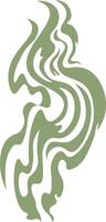 Green smoke swirling into a decorative and elegant design, creating an ideal backdrop for backgrounds, packaging, fabrics, websites, and social media platforms vector