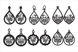 Add a Touch of Whimsy with Cute Skeleton Butterfly Earrings vector