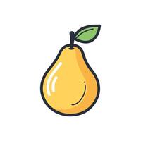 a pear icon with a leaf on it vector