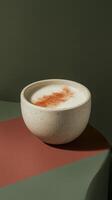 Miso Latte, Cinnamon Dust, Ceramic Cup, Minimalist Coffee Aesthetic photo
