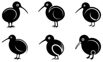 Kiwi Bird Silhouette set design vector