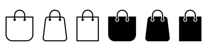 Shopping bag icon symbol set simple design vector