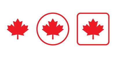 Canada leaf flag icon simple design set vector