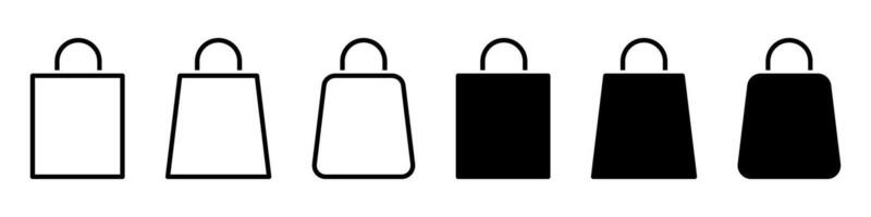 Shopping bag icon symbol set simple vector