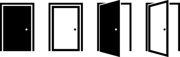 Door icon symbol set simple design vector
