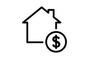 House heating line icon simple design vector