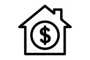 House heating icon simple design line vector