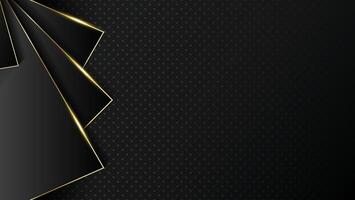 Luxury arrows gold lines Background VIP with black metal texture in 3d abstract style. stock illustration vector