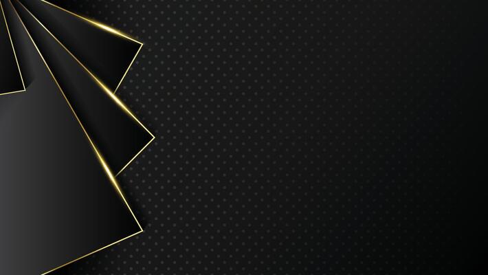 Luxury arrows gold lines Background VIP with black metal texture in 3d abstract style. stock illustration