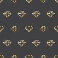 Seamless golden lined diamond pattern on grey background vector